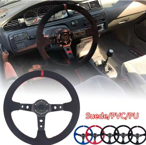 Aftermarket Suede Steering Wheel - quick release